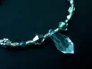Transparent-silber Fußkettchen mit Kristalltropfen und Tibetsilberelementen