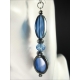 Lange blaue Ohrhänger aus Kristallglas - Glasschmuck