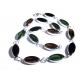 Schwarz braun grüne Halskette aus Glas als Gliederkette - Glasschmuck
